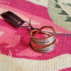 Henri Bendel Gold and Silver Crystal Ring